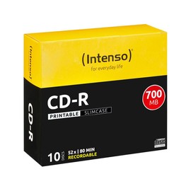 Intenso 1801622 - CD-R 700MB/80 Minutes 52x Speed Printable Slim Case 10 Pack