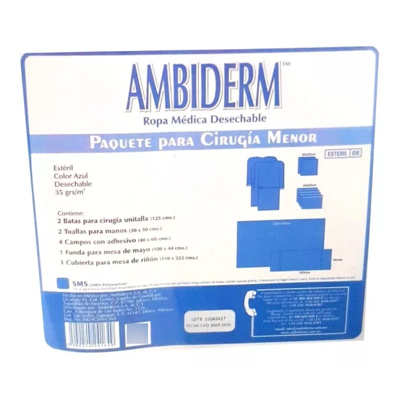 Ambiderm 5 Paquetes De Cirugia Menor Ambiderm Uniformes