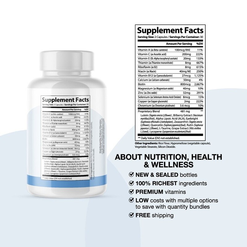 Pelican Vitamins THEYAVUE- Eye Support- 60 Capsules