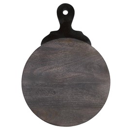 Santa Barbara Design Studio Charcuterie Board Table Sugar Collection Mango Wood + Marble Serveware, 15" Diameter, Black Wash