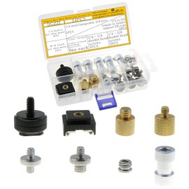 DGZZI 24PCS Camera Hot Shoe Mounting Screws Set 1/4 Inch and 3/8 Inch Threaded Converter Suitable for Tripods Ball Heads Flash Stand
