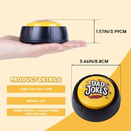 Loudmore Gifts for Dad and Fathers-Talking Button with Funny Jokes Gifts from Daughter and Son White Elephant Gifts Gag Novelty Buttons Men Birthday Gift