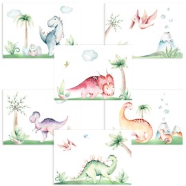 CreativeRobin Dino Poster Set I Cute Baby Room Decoration