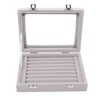 Ivosmart 7 Slots Velvet Glass Ring Jewellery Display Storage Box