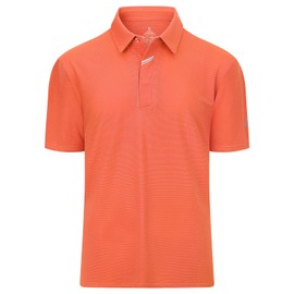 Polo Shirts for Men, Short Sleeve Dry Fit Golf Polo T Shirts Stretchy Moisture Wicking Performance Collared Tees Solid Casual Sports Bright Orange