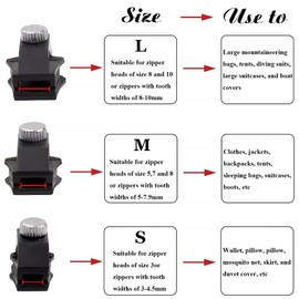 Faleior Zipper Repair Kit - 15pcs Universal Zipper Fix Replacement with 3 Sizes (S/M/L), Heavy-Duty Stainless Steel Sliders for Jackets, Bags, Luggage & Backpacks
