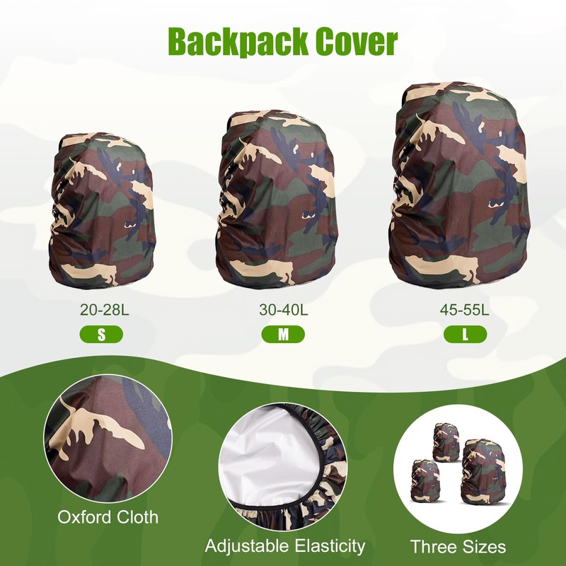 Bomiclss 2 Pack Cover for Backpack 20-28L Small Waterproof Rain