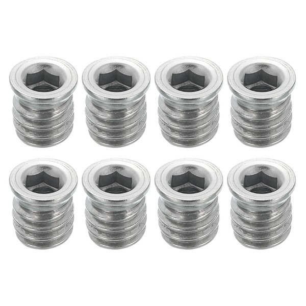 sourcing map 8Pcs Threaded Inserts Nuts, M5x12mm Hex Socket Drive