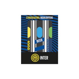SEVEN Kit Videnziatori - F.C. Inter Football - 3 Highlighters - Gift Box - Elementary School Accessories, School Pens