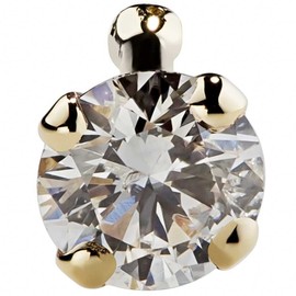 FreshTrends I1 2.5mm 0.06 ct. tw Diamond 14K Yellow Gold Bone Nose Ring 20G