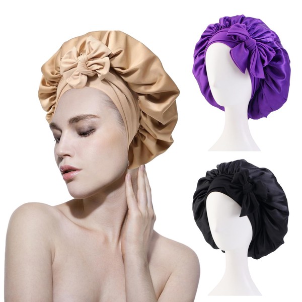 OSLEN Silk Hood for Sleeping, Pack of 3, Satin Hair