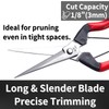 RANSHOU Japanese Garden Shears Long Blade 7.9" for Plants -