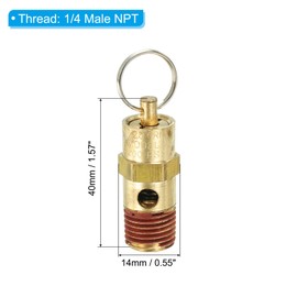 PATIKIL 1/4" Male NPT Safety Valve, 4 Pack Air Pressure Release Valve for Air Compressor, 200PSI Set Pressure