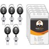 KTRIO ID Badge Holders with Clip Badge Reels - Vertical