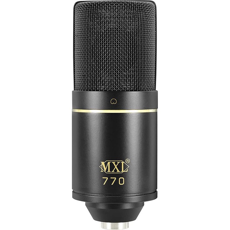 MXL 770 Multipurpose Cardioid Condenser Microphone (Black) Bundle HX9 Over-Ear