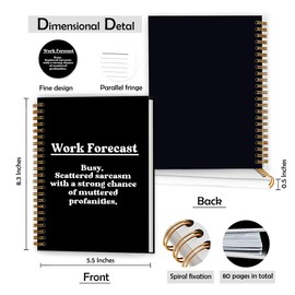 XUNLURY Funny Notebook for Work, Funny Notebooks for Coworkers, Sarcastic Office Humor Gifts for Coworkers, Work Forecast Hardcover Spiral Notebooks, 5.5x8.3 Inch