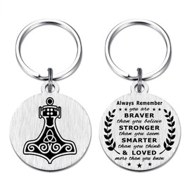 Richesele Viking Gifts for Men - Viking Mjolnir Thor's Hammer Protection Keychain - Nordic Viking Tailsman Key Chain
