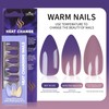 Temperature Color-Changing False Nails – 24PCS Fake Nails with Thermal