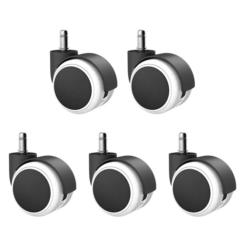 5-Piece Office Chair Caster Wheels for Smooth Rolling – 2-Inch