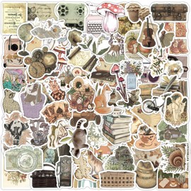 110 Pieces Vintage Stickers Aesthetic Stickers Waterproof Vinyl Stickers for Scrapbooking Water Bottles Laptops Phone Cases Teen Girls Adults Vintage Gifts