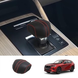 AKUSESARI C60A-PDPB Mazda CX-60 Shift Knob Cover, Shift Grip Cover, Interior Parts, Dress-Up, Custom Parts, Protector Accessories, Designed Specifically for Car Models, Claw Prevention, Genuine Leather, 1 Piece, New Model CX-60 2022 and Up [Black]
