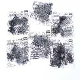 Dwpetzo 240pcs Transparent PET Journaling Words Stickers Set, 6 Assorted Phrases, Inspirational, Quote, Poetry, Romantic, Blessing Saying Stickers for Junk Journal Supplies, Scrapbooking