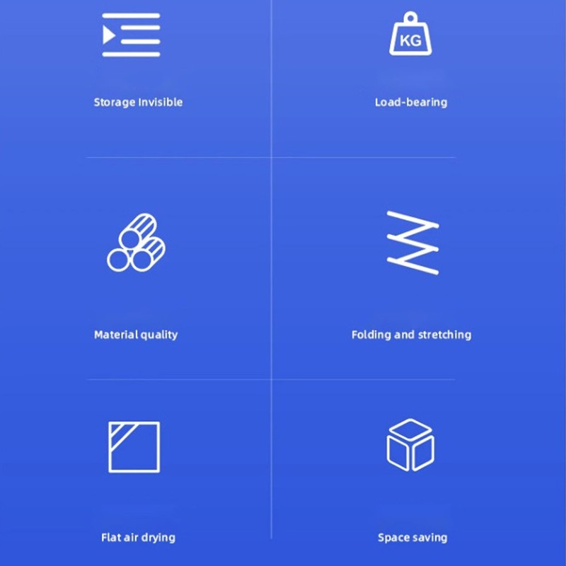 Balcony Clothes Drying Rack Wall Mounted with Mesh Surface Collapsible