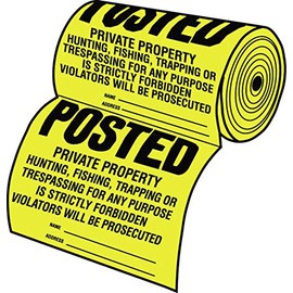 Hy-Ko TSR-100 Posted Sign Roll 100 Count