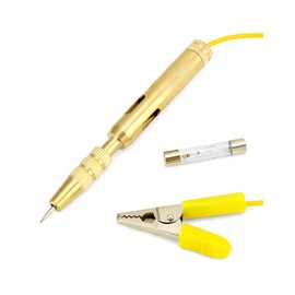 QWORK® 6 V 12 V 24 V Car Voltage Tester with Test Lamp, Car Voltage Tester with Crocodile Clip for Cars and Motorcycles