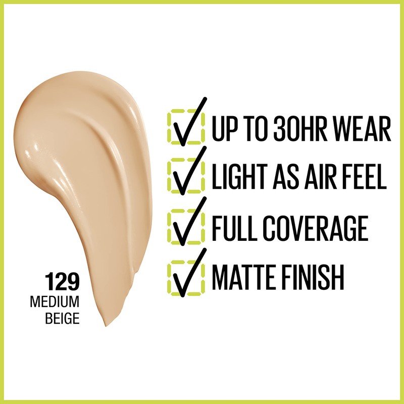 Maybelline Super Stay Full Coverage Liquid Foundation Active Wear Makeup,