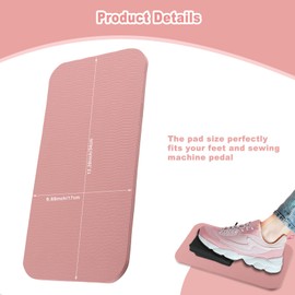 Sewing Machine Pedal Footrest Mat, 13.4x6.7 Inch Waterproof Sewing Machine Foot Pedal Pad Non Slip Skid Sewing Machine Muffling Mat Accessories for Quilting Sewing, Easy to Clean (Pink)