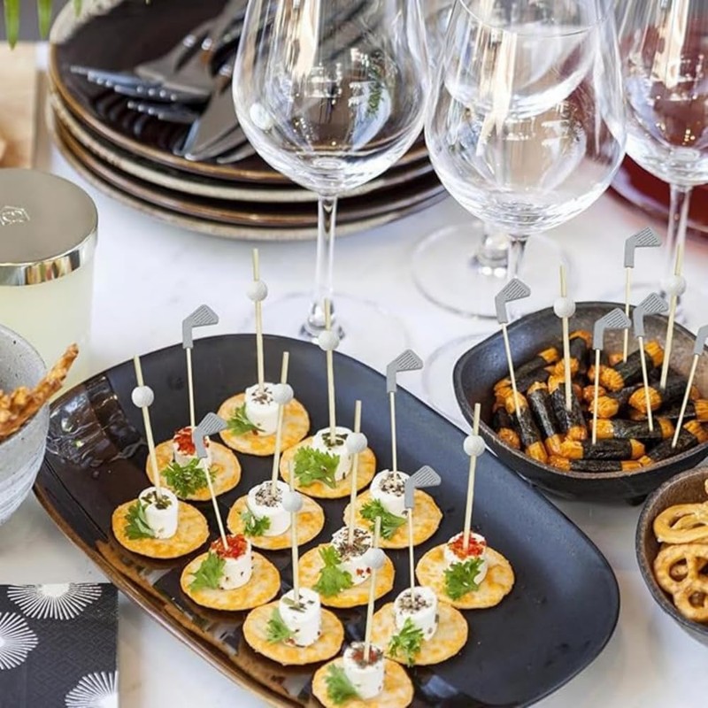 200 púas de cóctel de bambú, brochetas de cóctel para