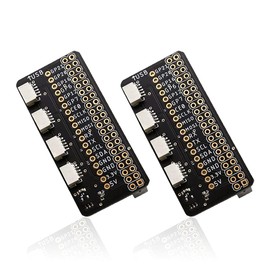 Treedix 2pcs 2x20 GPIO Header Connection Ports PI Hat GPIO Breakout Board GPIO Connector Compatible with Raspberry pi for JST 1mm 4 Channel Easily Read Multiple Sensors with The Same I2C Address