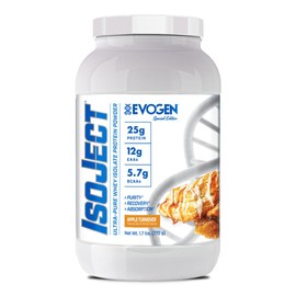 Evogen Isoject - Aislado de Proteína de Suero | De en Polvo Ultra Pura con Enzimas Encendedoras, Bca y Eaa | Absorción y Recuperación Mejoradas | Volumen de Manzana | 25 Porciones