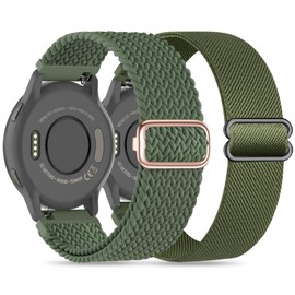 Wizvv 22 mm Braided Loop & Elastic Nylon Wristband, Compatible with Garmin Vivoactive 4 Band/Venu 2/Venu 3, Stretchy Nylon Bracelet for Forerunner 945/265/255/255 Music Men Women