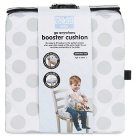 Polar Gear Baby Booster Cushion – Lightweight Transportable Seat for Children 3 Years+ – Easy to Clean Wipe Down Cover, Adjustable Straps – 8cm Thick Foam Cushion for Dining Chairs – Unisex Polka Dot