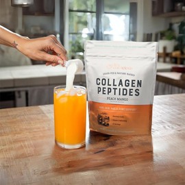 Live Conscious Collagen Peptides Powder - Peach Mango Flavored Collagen Powder - Hair, Skin, Nail, & Joint Support - Type I & III Grass-Fed Collagen Supplements for Women and Men - 30 Serving - 12.4oz