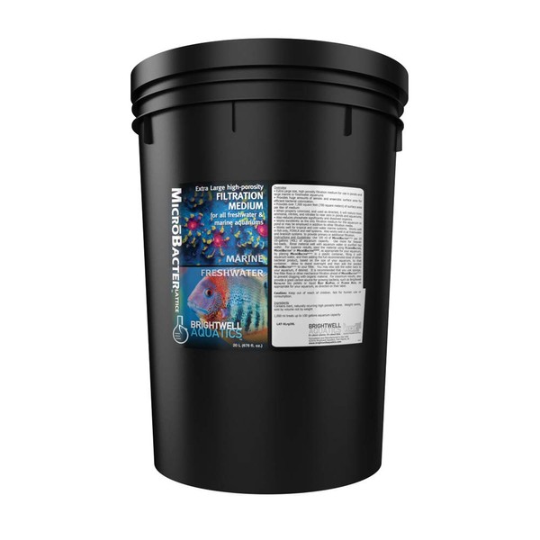 Brightwell Aquatics "MicroBacter Lattice-XL", Extra Large sized, High-Porosity Natural Filtration Media for Aquariums, 20 Liter