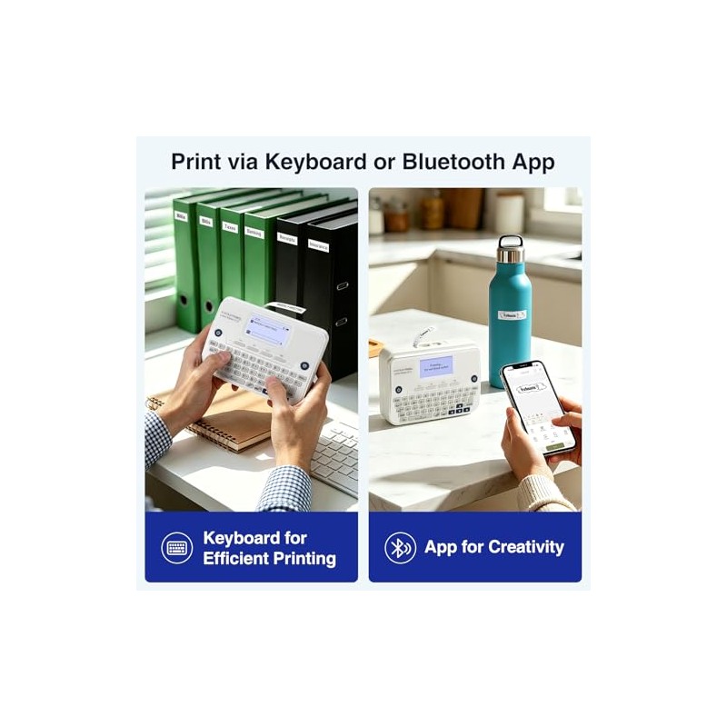 SUPVAN Máquina etiquetadora Bluetooth E12, compatible con teclado y aplicación