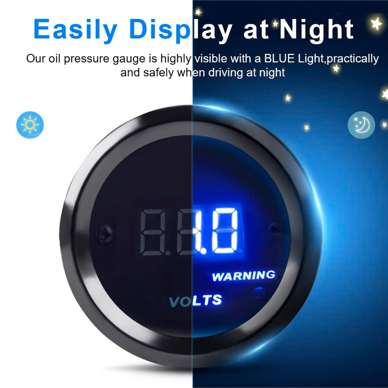 WATERWICH DC12V Voltmeter Blue Digital LED Volt Gauge Voltage Meter