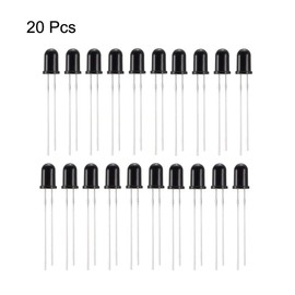 uxcell 20pcs Photosensitive Diode Photodiodes Light Sensitive Sensors,5mm Black Round Head Receiver Diode