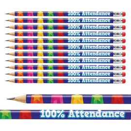 12 100% Attendance Childrens Pupils School Teachers Reward Pencils Primary Teaching Services