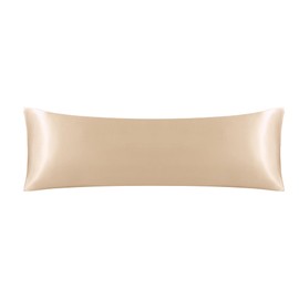 STFRBTH Satin Body Pillowcase for Hair and Skin, Beige Breathable Pillow Case with Envelope Closure, Soft Silky Pillow Cover, 20x54 Inches
