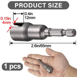 YALOJE Power Wing Nut Driver Set, 1/4" Hex Shank Drill Bit Socket Wrench Tool, Drill Driver Bits for Panel Nuts, Screws Eye, C Hook Bolt, Shutters - 1 PCS