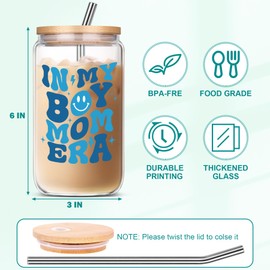 Boy Mom Gifts, Unique Gifts For a Mom of Boys, Birthday Christmas Mothers Day Gifts For Mom from Son, Pregnant New Mom, Boy Mama Gifts - 16 Oz Women Cup Can Glass