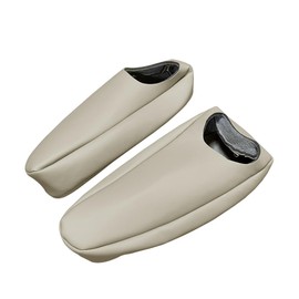 Zieichy 2Pcs Replacement Seat Armrest Cover Shale Light Tan Microfiber Leather Compatible with Chevy Tahoe Suburban Escalade Avalanche,Sierra,Yuko 2000-2006, Driver and Passenger Side