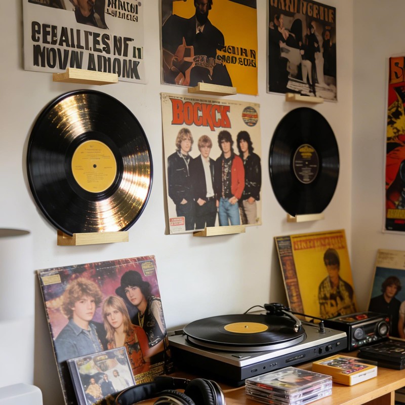 twinklemon 8PCS Vinyl Record Shelf Wall Mount Album Record Holder