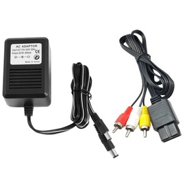 RUITROLIKER Power Supply AC Charger Power Adapter With AV Cable RCA TV Cord Compatible for SNES NES GENESIS Console