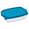 Mongarid Rectangular Shape Food Containers, 0.5 Liters, Transparent/Blue, 0.5 L