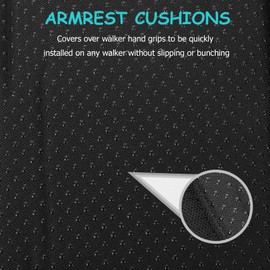 Mipcase 1 Pair Walker Grips Non- Slip Walker Hand Covers Soft Folding Walker Cushion Handle Cover Washable Hand Pad Accessories for Crutch